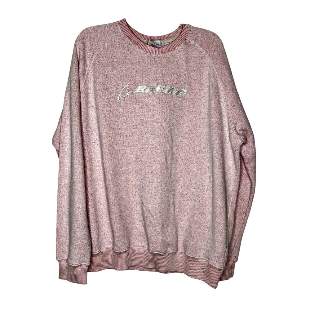 Boeing Logo heather pink raglan sweatshirt Size XL